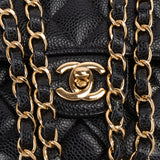 Chanel Quilted Caviar Leather Small Double Flap Crossbody Bag