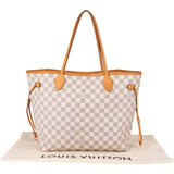 Louis Vuitton Damier Azur Monogram Neverfull MM Shopper Handbag