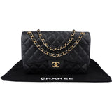 Chanel Quilted Caviar Jumbo Double Flap Crossbody Bag