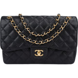 Chanel Quilted Caviar Jumbo Double Flap Crossbody Bag