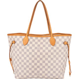 Louis Vuitton Damier Azur Monogram Neverfull MM Shopper Handbag