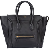 Celine Noir Leather Luggage Handbag