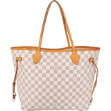 Louis Vuitton Damier Azur Monogram Neverfull MM Shopper Handbag