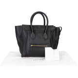 Celine Noir Leather Luggage Handbag