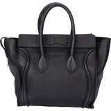 Celine Noir Leather Luggage Handbag