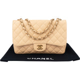Chanel Quilted Caviar Leather Jumbo Single Flap Crossbody Bag