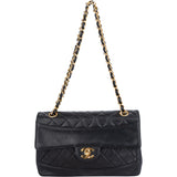 Chanel Quilted Lambskin 24K Gold Single Flap Crossbody Bag