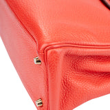 Hermes Togo Leather Kelly 28 2015 Bandouliere Coral Red