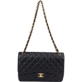 Chanel Quilted Caviar Jumbo Double Flap Crossbody Bag