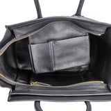 Celine Noir Leather Luggage Handbag