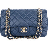 Chanel Quilted Lambskin Double Flap Crossbody Bag