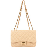 Chanel Quilted Caviar Leather Jumbo Single Flap Crossbody Bag