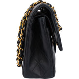 Chanel Quilted Lambskin 24K Gold Small Double Flap Crossbody Bag