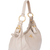 Prada Grey Leather Vitello Hobo Bag