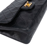 Chanel Quilted Lambskin 24K Gold Small Double Flap Crossbody Bag
