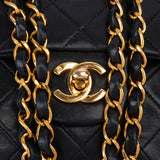 Chanel Quilted Lambskin 24K Gold Small Double Flap Crossbody Bag