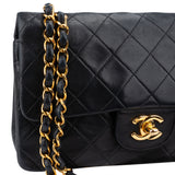 Chanel Quilted Lambskin 24K Gold Small Double Flap Crossbody Bag