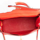 Hermes Togo Leather Kelly 28 2015 Bandouliere Coral Red