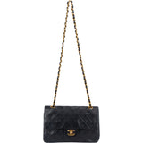 Chanel Quilted Lambskin 24K Gold Small Double Flap Crossbody Bag