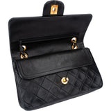Chanel Quilted Lambskin 24K Gold Small Double Flap Crossbody Bag
