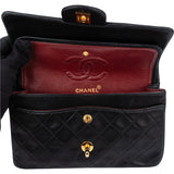 Chanel Quilted Lambskin 24K Gold Small Double Flap Crossbody Bag