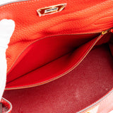 Hermes Togo Leather Kelly 28 2015 Bandouliere Coral Red