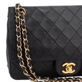 Chanel Quilted Lambskin 24K Gold Double Flap Shoulder Bag