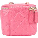Chanel Quilted Caviar Leather Mini Vanity Crossbody Bag