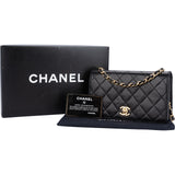 Chanel Quilted Lambskin 24K Gold Mini Single Flap Crossbody Bag