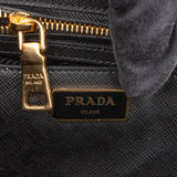 Prada Black Saffiano Leather Galleria Handbag