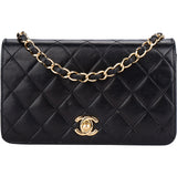 Chanel Quilted Lambskin 24K Gold Mini Single Flap Crossbody Bag