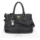 Prada Black Leather Vitello Handbag