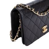 Chanel Quilted Lambskin 24K Gold Mini Single Flap Crossbody Bag