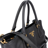Prada Black Leather Vitello Handbag
