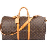 Louis Vuitton Canvas Monogram Keepall 55 Bandouliere