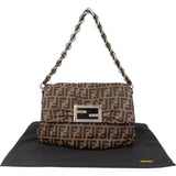 Fendi FF Monogram Big Baguette Buckle Shoulder Bag