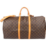 Louis Vuitton Canvas Monogram Keepall 55 Bandouliere