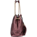 Gucci Leather GG Soho Metallic Purple Crossbody Bag