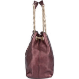 Gucci Leather GG Soho Metallic Purple Crossbody Bag