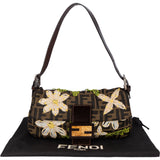 Fendi Limited FF Flower Monogram Baguette Handbag