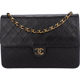 Chanel Quilted Lambskin 24K Gold Single Flap Crossbody Bag