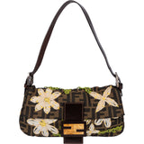 Fendi Limited FF Flower Monogram Baguette Handbag