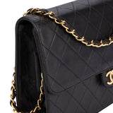 Chanel Quilted Lambskin 24K Gold Single Flap Crossbody Bag