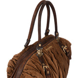 Miu Miu Quilted Leather Crystal Handle Handbag