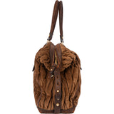 Miu Miu Quilted Leather Crystal Handle Handbag