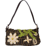 Fendi Limited FF Flower Monogram Baguette Handbag