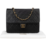 Chanel Quilted Lambskin 24K Gold Single Flap Shoulder Bag