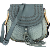 Chloé Blue Leather Hudson Python Crossbody Bag