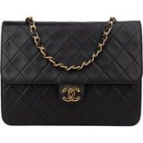 Chanel Quilted Lambskin 24K Gold Single Flap Shoulder Bag