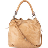 Miu Miu Leather Limited Crystal Handle Handbag